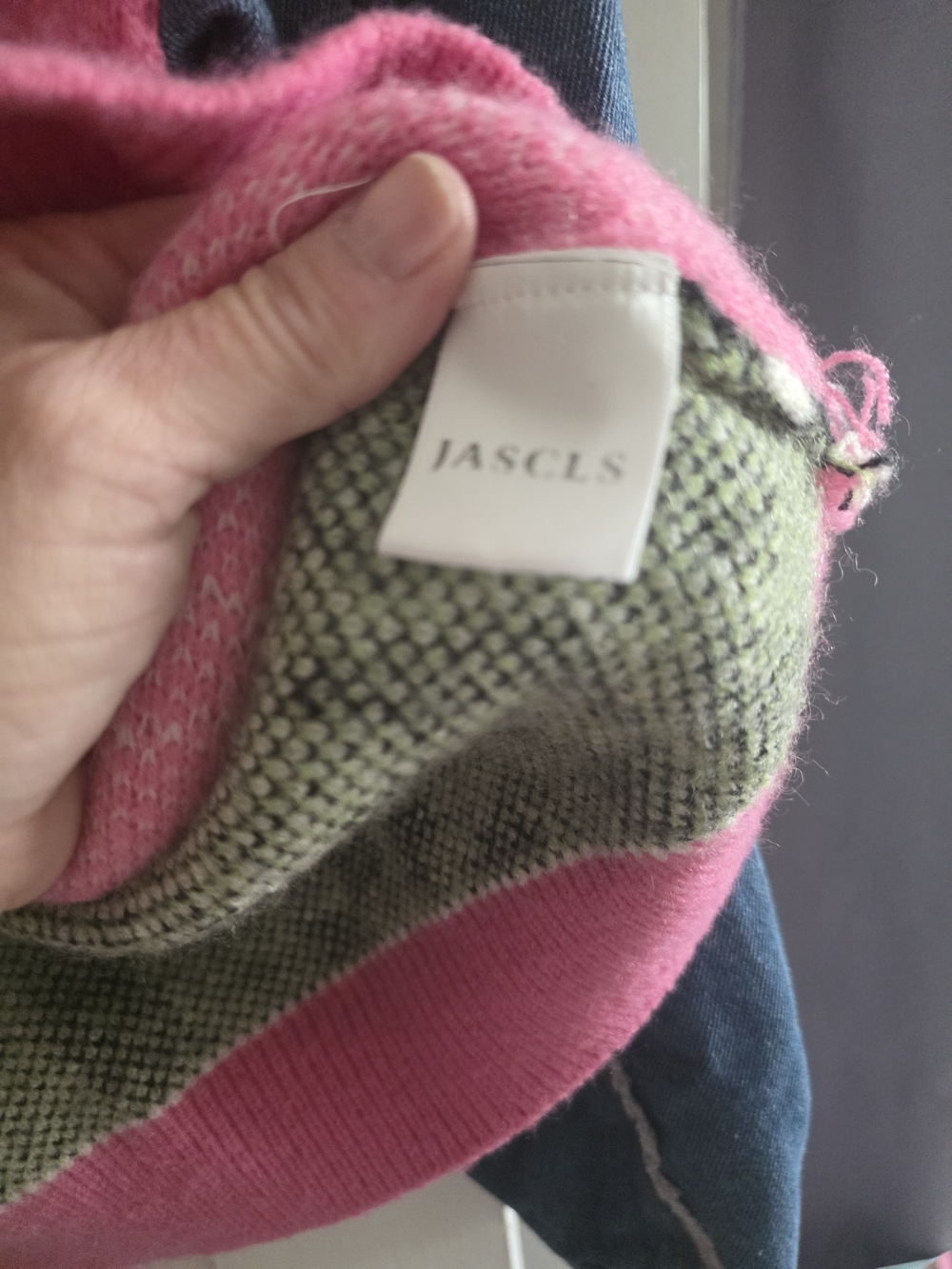 JASCIS Colorblock Leopard Patchwork Cardigan - Pink/White/Denim - Picture 14 of 16
